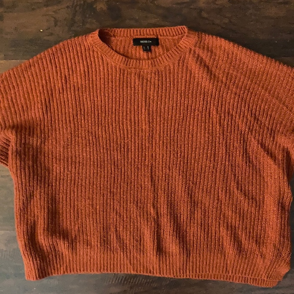 Forever 21 Orange Cable-Knit Sweater